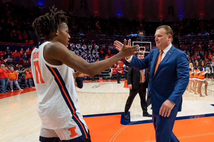 Illinois head coach Brad Underwood knew after the 78-76 win over Iowa on March 8 that he'd likely coached Ayo Dosunmu for the last time in State Farm Center.